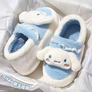 Dép Bông Doraemon Đế Dày Chống Trượt Dễ Thương Cho Nữ Mùa Thu Đông Ngoài Trời Trong Nhà Đế EVA Dép Bông Cotton Thoải Mái