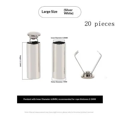 20-Pack Premium Metal Cord End Locks - Universal DIY Rope Stopper Buttons for Jackets Drawstrings & Crafting