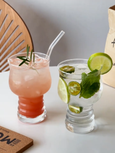 Cốc Rượu Uống Trắng Chân Rộng 470ml Phong Cách Retro