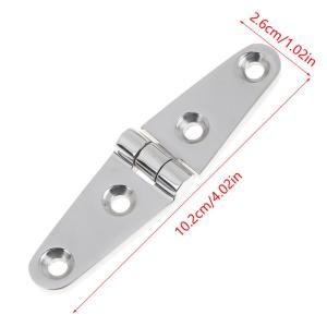 JINHF | 1Pc Mirror Polished 316 Stainless Steel 4 Holes Boat Door Strap Hinge 102*26*4MM Heavy Duty Marine Hardware