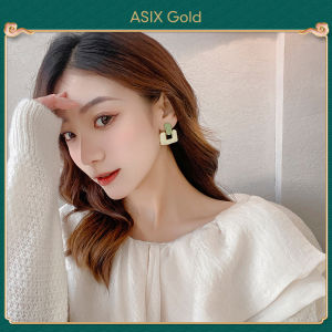 ASIX GOLD  ต่างหูต่างหูเงินแลคเกอร์ทรงเรขาคณิตตัดกันแบบสดใหม่ S925แฟชั่นเฉพาะกลุ่มผู้หญิงที่มีอารมณ์ที่หลากหลายเรียบง่ายต่างหูเม็ดกลมการเดินทางไปทำงานต่างหูเม็ดกลมของขวัญที่ยอดเยี่ยมไม่ก่อให้เกิดภูมิแพ้