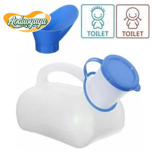 Aoduoyaya Portable Urinal 1000ml for Men and Women Incontinent Plastic Urine Bottles Potty Urinals with Lids and Funnel