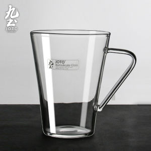 Nine Earth Glass Coffee Cup Floral Patterned Transparent Simple Mugs Espresso Capsule Coffee Machine Water Cup Chinese Style