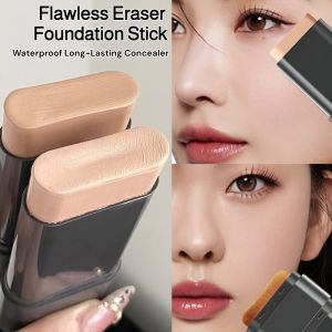 Flawless Eraser Foundation Stick Waterproof Long-Lasting Concealer Oil Control Brightens Skin Tone