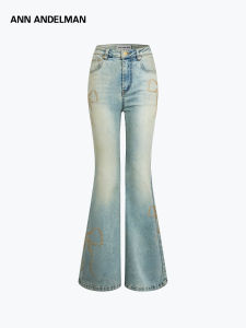 ANN ANDELMAN | Slim Flared Jeans with Rhinestone Bow Vintage Wash
