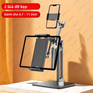 Giá Đỡ Máy Tính Bảng AIEACH Có Kẹp Đôi 360 °   Xoay Chiều Cao Có Thể Điều Chỉnh Cho Giá Đỡ Máy Tính Bảng Điện Thoại iPad Metal ABS 47-11