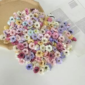 MENGHAO | 3cm Multicolor Daisy Flower Heads Mini Silk Artificial Flowers for Wedding Home Decoration Christmas Wreath Scrapbooking