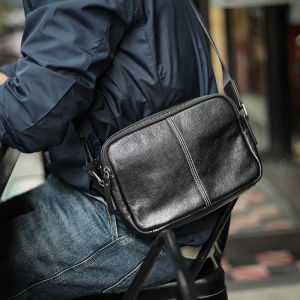 Mens First Layer Leather Soft Shoulder Bag