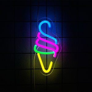 Ice Cream Series Neon Sign For Wall DecorLight Up Sign For Ice Cream Store DecorBirthday Christmas PartyBarClubRestaurant