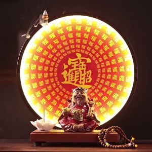 Kệ Đèn Led Trang Trí Tượng Phúc Chiêu Tài Tiến BảoTặng Kèm Chuỗi Hạt