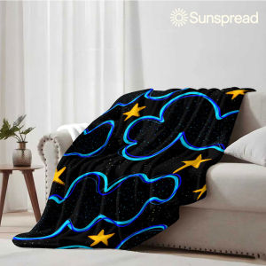 Beast Kingdom | cosmic clouds stars Soft Warm Flannel Blanket Lightweight Cozy Christmas Halloween Home Decor Room