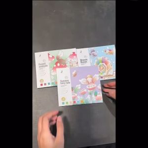 Tranh tô màu kèm màu nước và cọ cho bé chủ đề động vật đại dương và bé gái