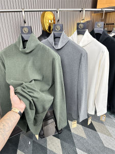 Double-Sided Self-Heating German Velvet High Neck Mens Sweatshirt Warm Loose Base Shirt Soft And Cozy for Autumn And Winter