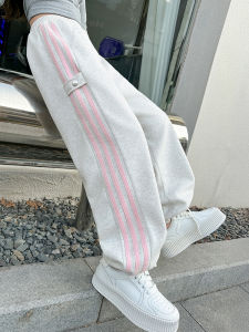 Trendy Wide Leg Sports Pants for Girls New 2025 Style Autumn Winter Childrens Clothing Comfortable Casual Fashionable Kids