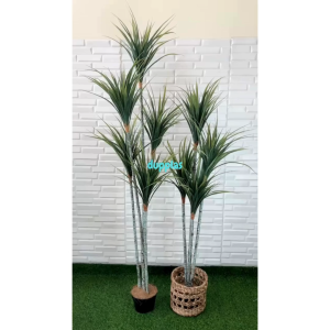 Pohon Plastik Tanaman Artificial Pandan Bali Lancip Hijau T140 & T180 Latex Cover Pot Eceng Gondok Motif Hiasan Dekorasi Sudut Ruangan