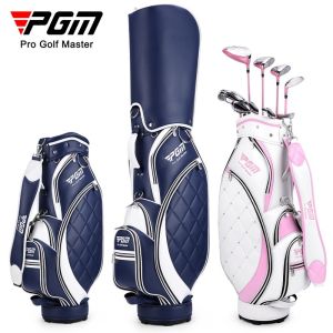PGM Fashion Diamond Style Durable Golf Cart Bag with Microfiber Waterproof Lightweight Design Can Hold 13-14 Clubs for Women Ladies