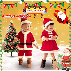 (Đồ chơi vui vẻ thế giới) trang phục giáng sinh trẻ em Santa Claus bé trang phục giáng sinh cho bé gái và quần áo phù hợp với con trai trang trí Giáng sinh