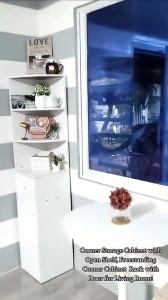 Rarus Nordic Corner Cabinet Corner Shelf Corner Locker with Drawer Practical Display Rack