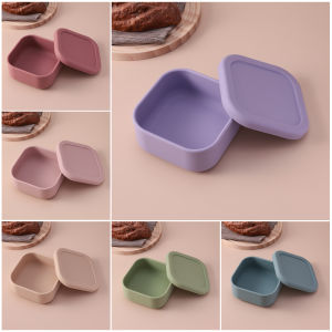 Color Kids 1PCS Silicone Lunch Box Microwave Safe BPA Free Food Storage Keeping Fresh Snack Bento For Outdoor Picnic Tableware