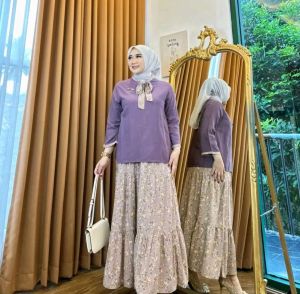 NEW PUSPITA SETROK VIRAL SETELAN ROK WANITA MUSLIMAH RAYON PREMIUM TERLARIS OOTD WANITA KEKINIAN