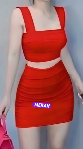 Setelan Bodycon Wanita Model Tali Lebar dan Rok Span Press Body 1670 - 64 | ETHNES