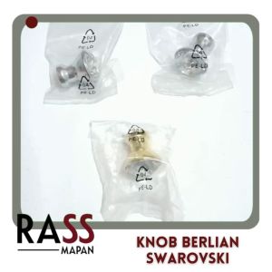 Knob Handle Tarikan Lemari Laci Crystal Kaca Berlian Swarovski Kaje GP/chrome