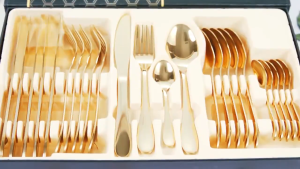 24pcs Elegant Gold Stainless Steel Flatware Set - 4-Piece Cutlery for Dining Gold Cutlery Set Luxury Tableware Cutlery Set Tableware Set Gold Tableware Set Knife Fork Spoon Dishwasher Tabl
