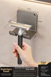 Auzzo |Stainless Steel Razor Holder No Drilling