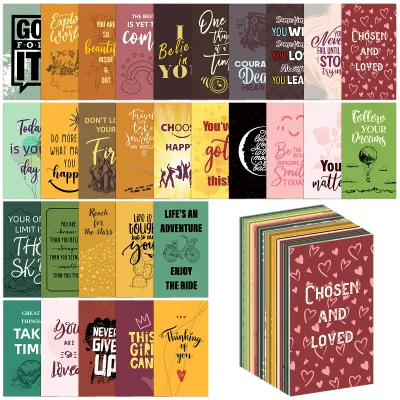 60pcs Daily Affirmation Cards Mini Inspirational Lunch Note Card Motivational Reward CardsPositive Affirmation Reminder Cards