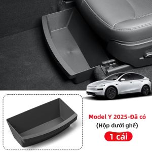 Hộp Đựng Đồ Dưới Ghế Xe Tesla Model Y Juniper 2025 2026 Chất Liệu TPE Phụ Kiện Du Lịch Ô Tô Có Thùng Rác & Khay Đựng Đồ