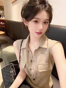 Áo Thun Polo Không Tay Ôm Sát Cho Nữ