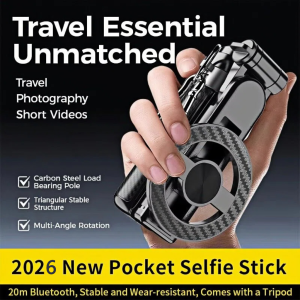 EOENKK | 4-in-1 Multifunctional Magnetic mini Selfie Stick with 360° Rotation Wireless Bluetooth Control Magnetic Phone Holder