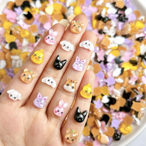 ชาร์มเรซิ่นรูปสัตว์น่ารักเรืองแสง 30 ชิ้น รูปกระต่าย สุนัข เสือ สำหรับตกแต่งเล็บ งานศิลปะบนเล็บ ตกแต่งเคสมือถือ DIY