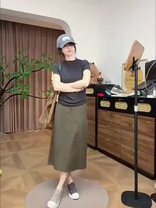 Fashionable Durable Summer Casual A-Line Mid-Skirt For Short Heighted Women