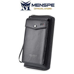 MENSPE Mens Long Wallet Retro Soft PU Wallet Multi-Functional Large Capacity Purse Multi-Card Position ID Credit Cards Holders Coins Pouch Casual Long Coin Purse Handbag