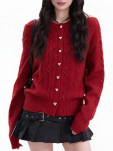 QINGNAER | Ladylike Elegant Slimming Big Size Knitted Cardigan