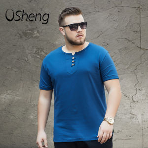 VSheng M-8XL Big Size T Shirt For Men Crew Neck Stretch Polo Plus Size Short Sleeve Tops