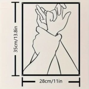 CIFbuy | CIFBUY Couple Hand Metal Wall Art Heart Shape Love Decor Living Room Bedroom Bathroom Modern Home Stylish Accent Plaque