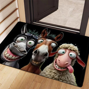 VIKAMA Fun 3D Cartoon Animal Doormat Non-Slip Soft Entryway Mat Front Door Hallway Rug Home Decor
