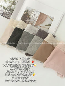 Ecmoon ชุดชั้นในผู้หญิงเอวกลางลายลูกไม้สีเทาคลาสสิก ทรงสามเหลี่ยม ผลิตจากผ้าฝ้ายผสมโพลีเอสเตอร์ ป้องกันแบคทีเรีย