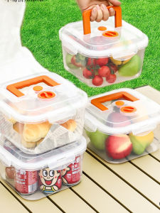 Large Capacity Picnic Portable Lunch Box Sealed -Keeping Container with Handle And Lid Multi-Functional Home Fridge Fruit Storage Box