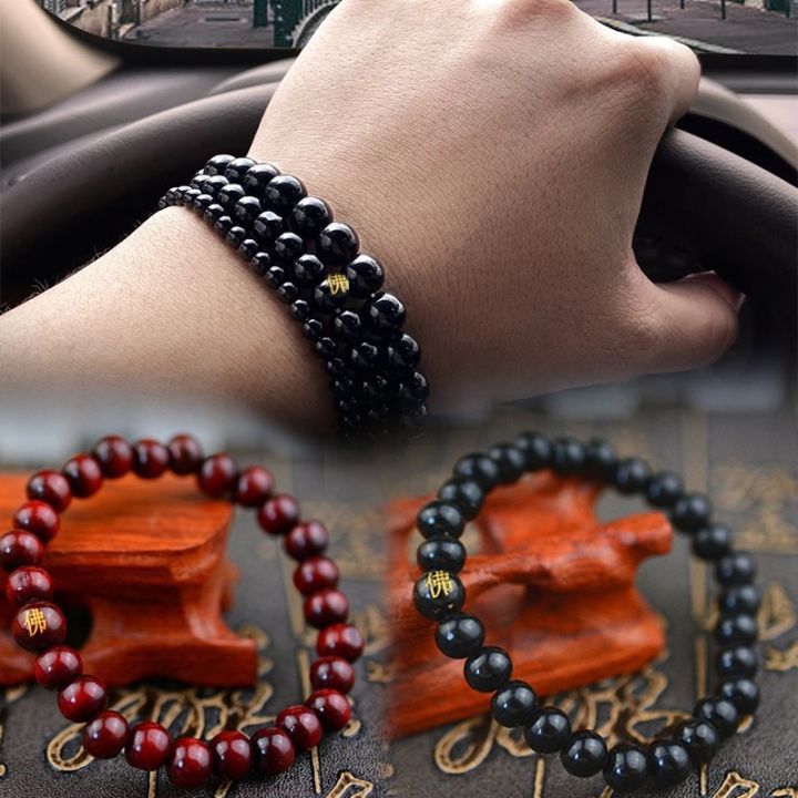 Women Men Wooden Beads with Buddha Bracelet Tibetan