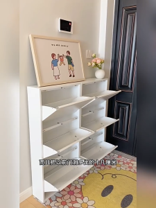 Shoe Cabinet Metal Rack Shelf Organizer 3/4Layer Wall-mounted Storage Cabinet Dustproof