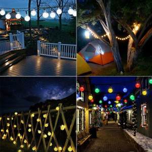 Solar String light Outdoor Waterproof Christmas Lights Solar Power Crystal ball for Patio bulb Wedding Party Decoration lamp
