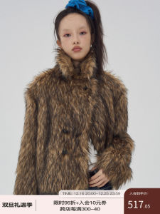 Eco-Friendly Short Fur Coat Womens Stand Collar High Baen Style Kitten Fur Short Jacket Commute Length Regular