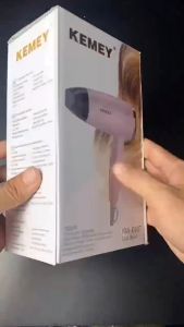 Máy Sấy Tóc Kemey KM-6837 Máy Sấy Tóc Gấp Gọn 2 Mức Gió Công Suất 950W Màu Hồng Thời Trang