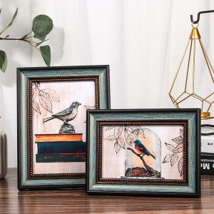 American Retro Creative Photo Frame Desktop Decoration Accessories Living Room Bedroom High End Simple Horizontal Vertical Universal Display Stand Picture Frame