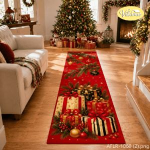 VIKAMA Christmas Rectangular Rug Non-Slip Absorbent Kitchen and Hallway Rug Hallway and Entryway Mat Home Decor