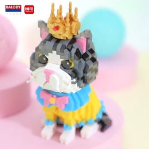 Đồ chơi lắp ráp Mèo Hoàng Thượng và Tiểu thư đáng yêu làm đồ chơi quà tặng độc đáo