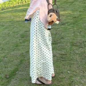 VKSOD | Summer Leisure Style Womens Pink Short Sleeve Top And Polka Dot Wide Leg Pants Two Piece Set Fashionable Casual Outfit